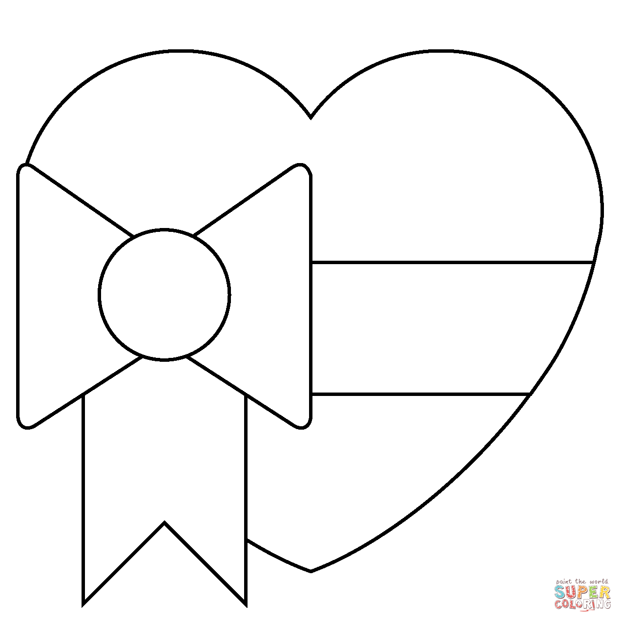 Heart with ribbon emoji coloring page free printable coloring pages