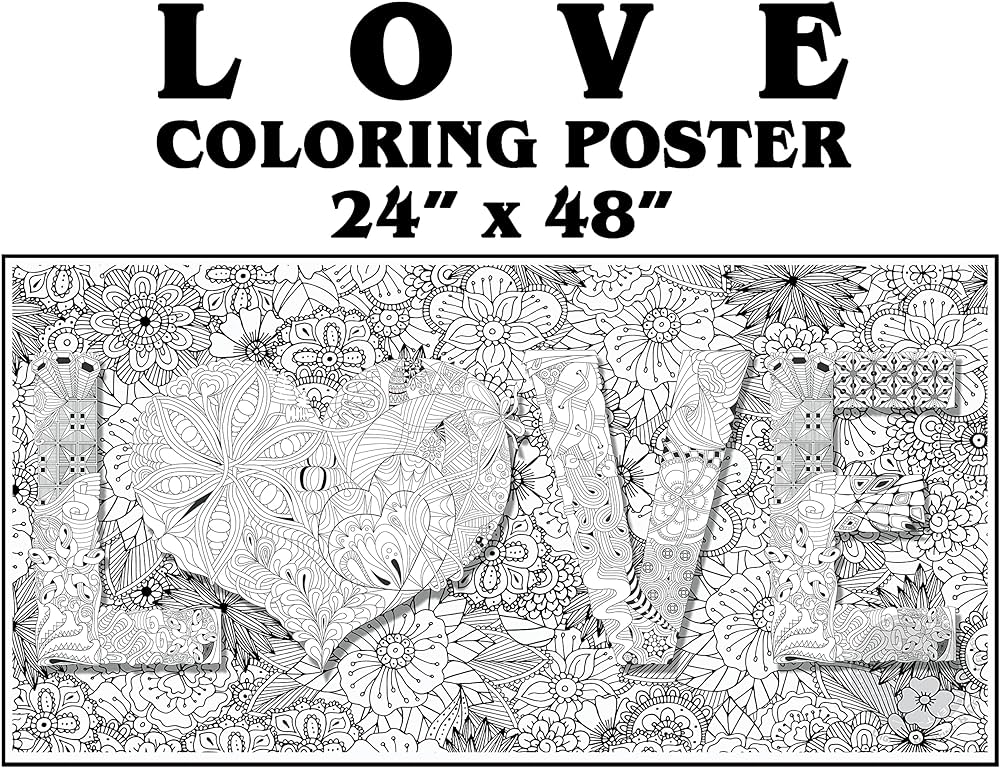 Sjprinter inspirational wall art motivational giant coloring poster mandala for kids adults