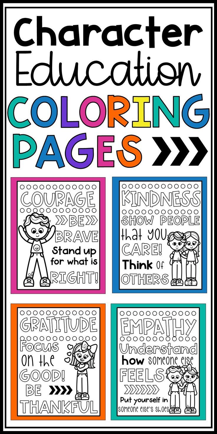 Character education coloring pages