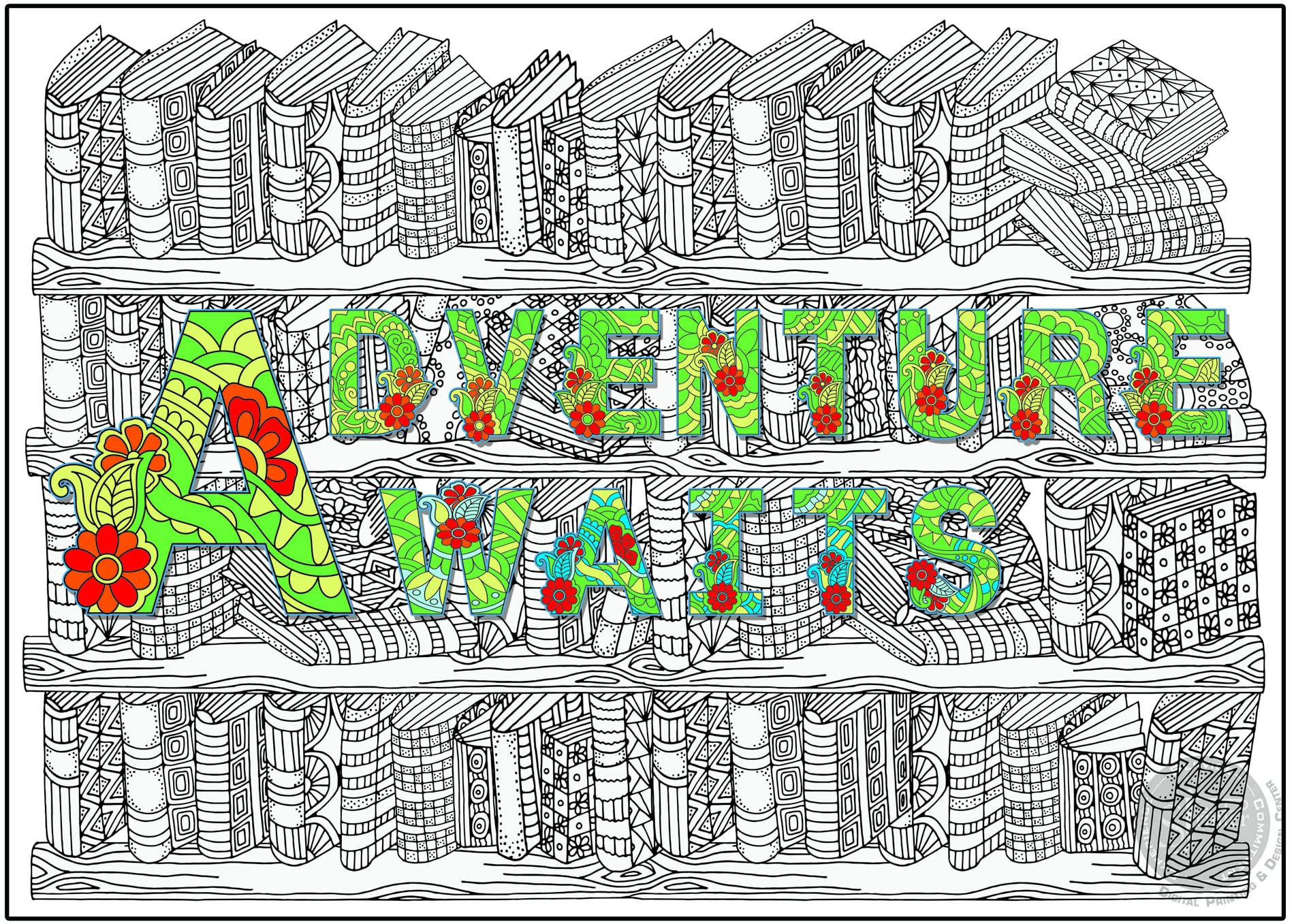 Sjprinter giant coloring poster for kids and adults