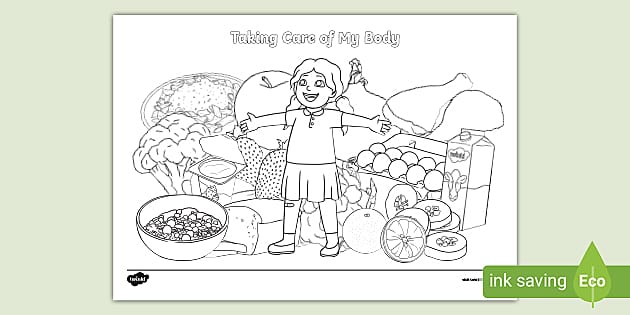 Taking care of my body colouring sheet teacher