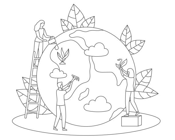 Earth day coloring stock photos pictures royalty