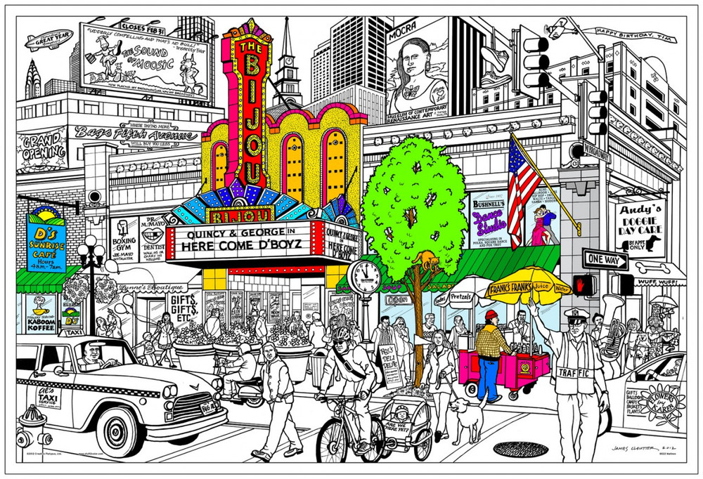 Matinee giant line art coloring poster