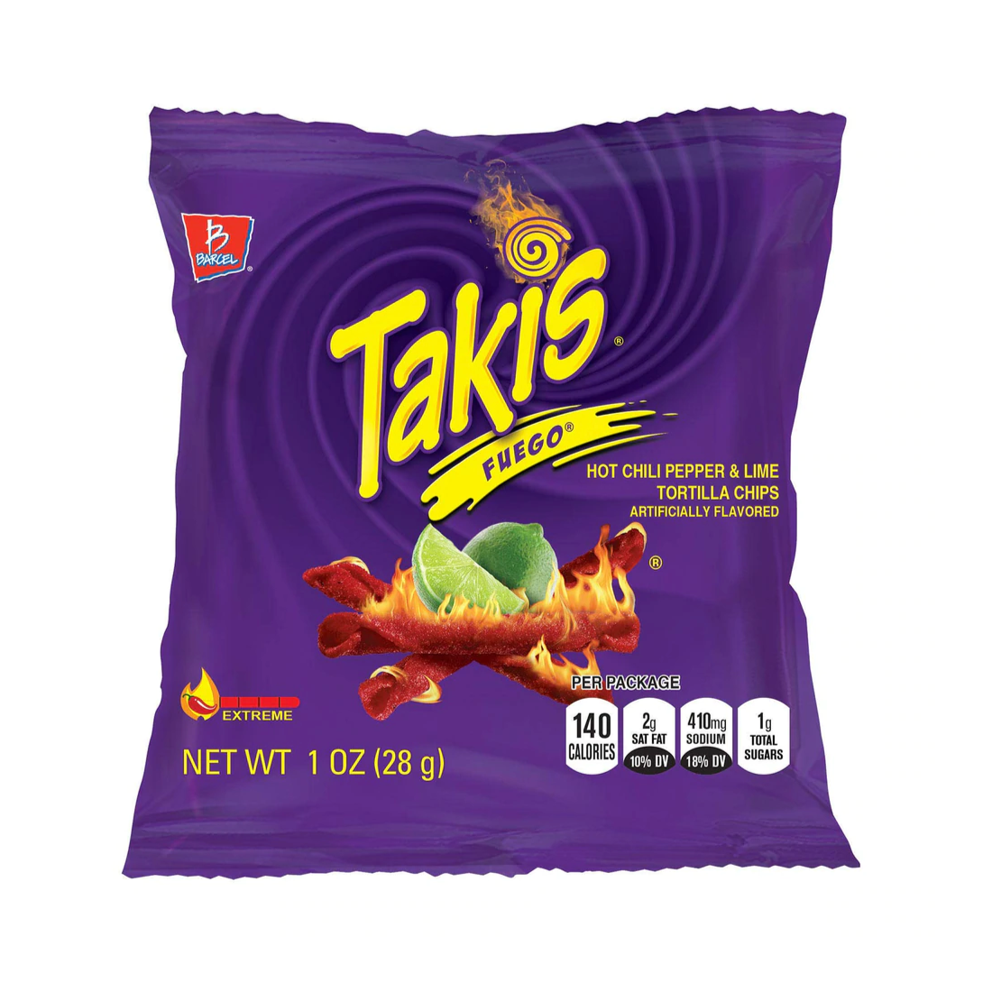 Takis fuego hot chilli pepper lime tortilla chips g â the prickly pineapple