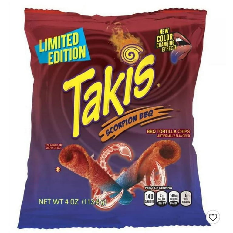 Pack takis scorpion bbq oz limited edition blue color changing effect
