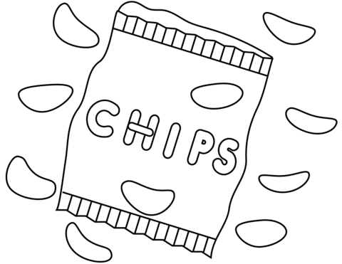 Bag of chips coloring page free printable coloring pages