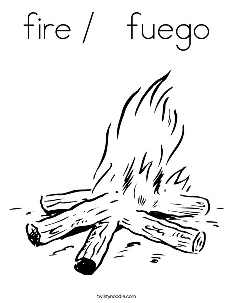 Fire fuego coloring page