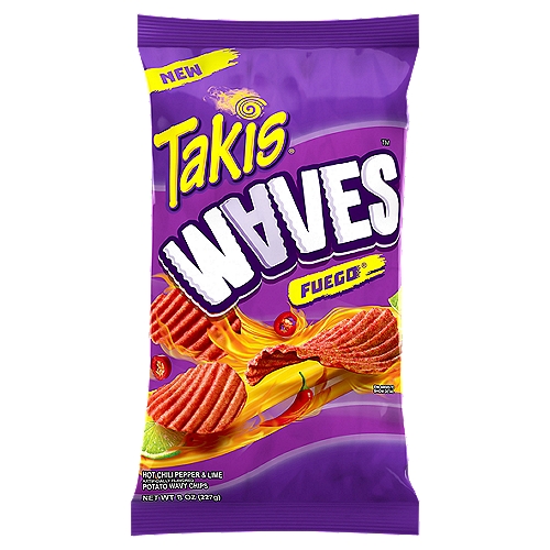 Takis waves fuego hot chili pepper lime wavy potato chips oz