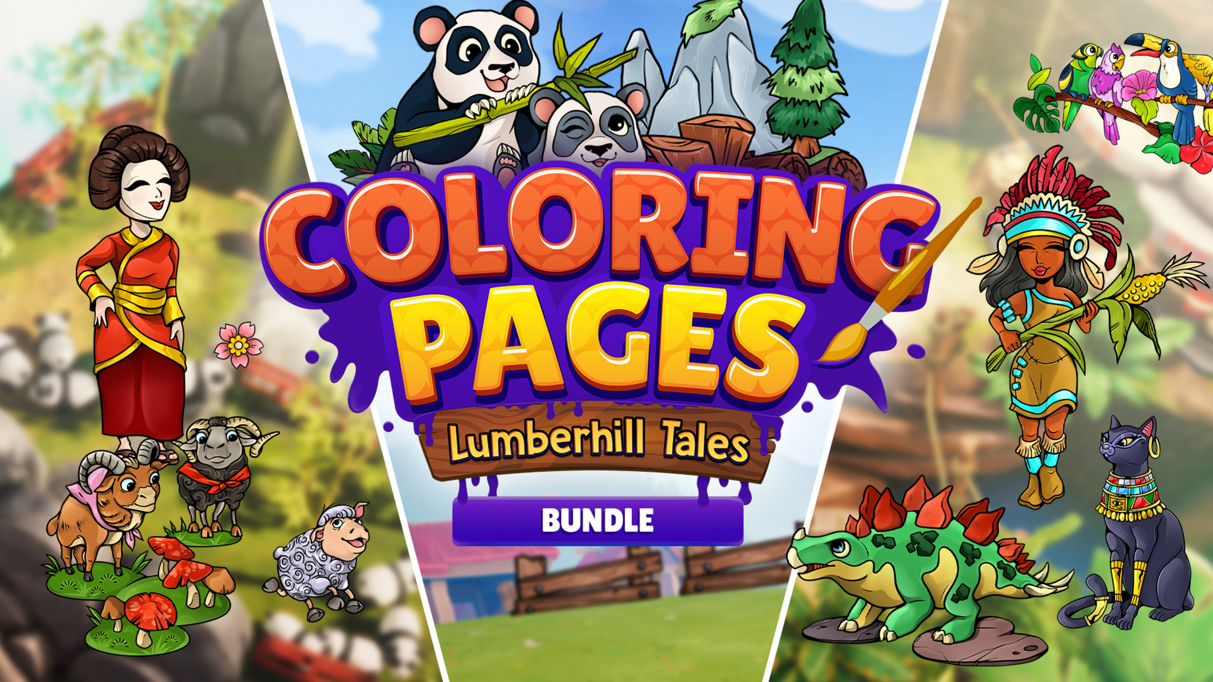 Coloring pages lumberhill tales bundle for switch