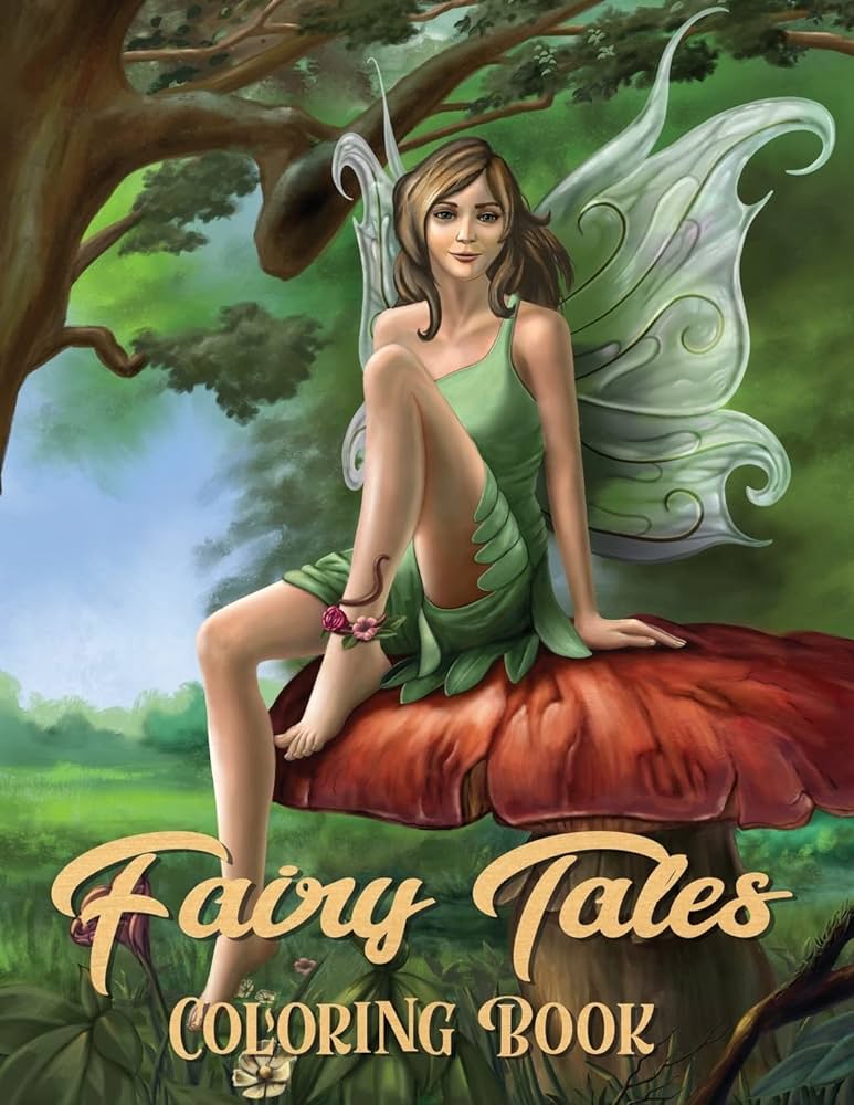 Fairy tales coloring book adult coloring book wonderful grimm fairy tales relaxing fantasy scenes and inspiration russ focus books