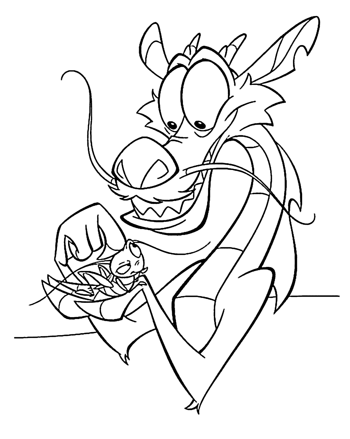 Little dragon from mulan coloring pages for kids printable free disney coloring sheets disney coloring pages disney princess coloring pages
