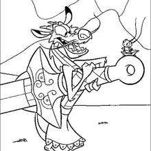 Fa mulan and her guardian mushu the dragon coloring pages