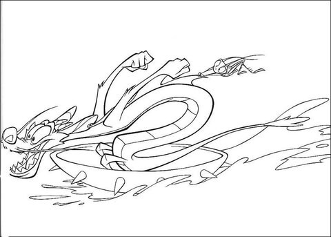 Mushu is running coloring page free printable coloring pages