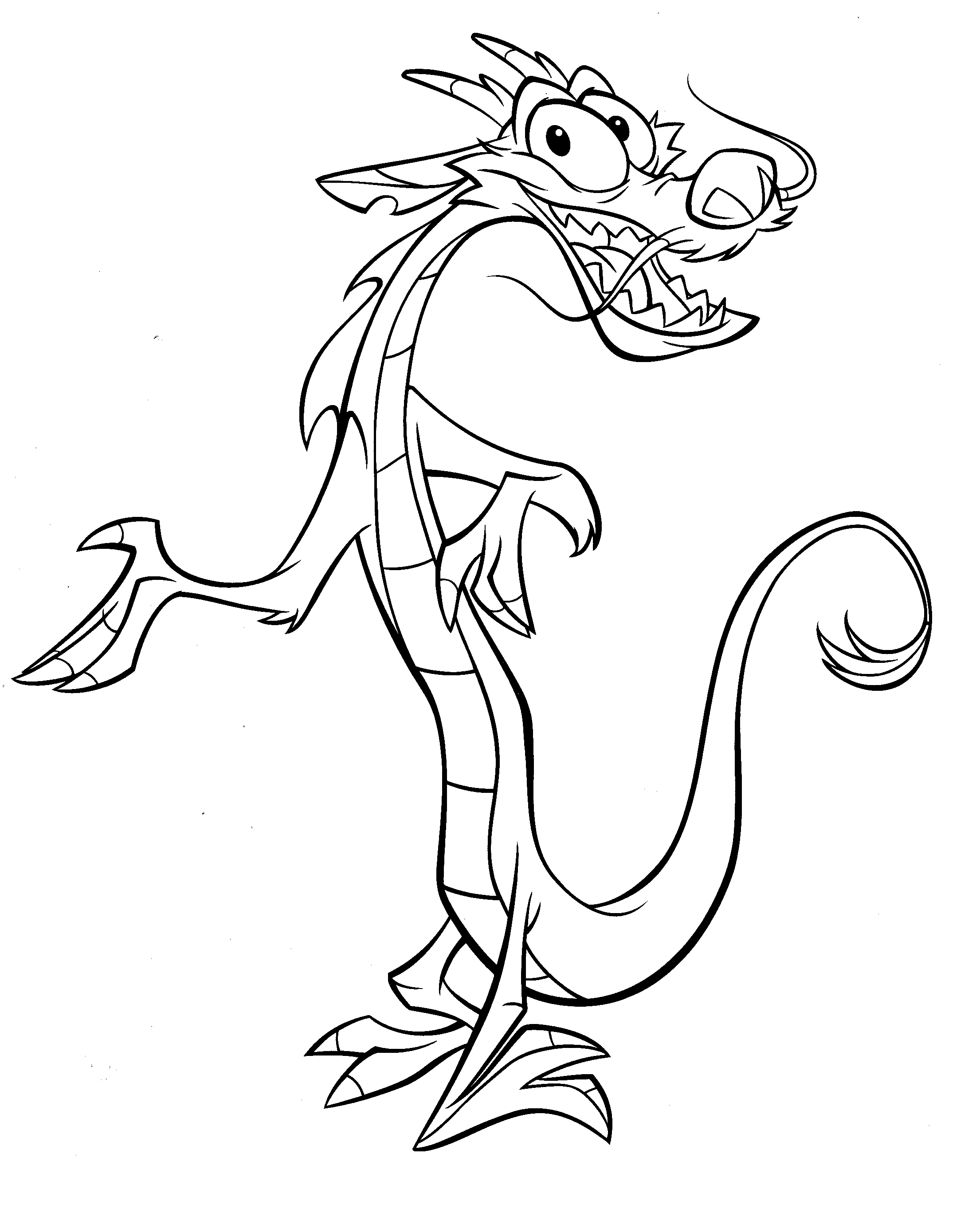 Drawing of mushu il drago di mulan coloring page