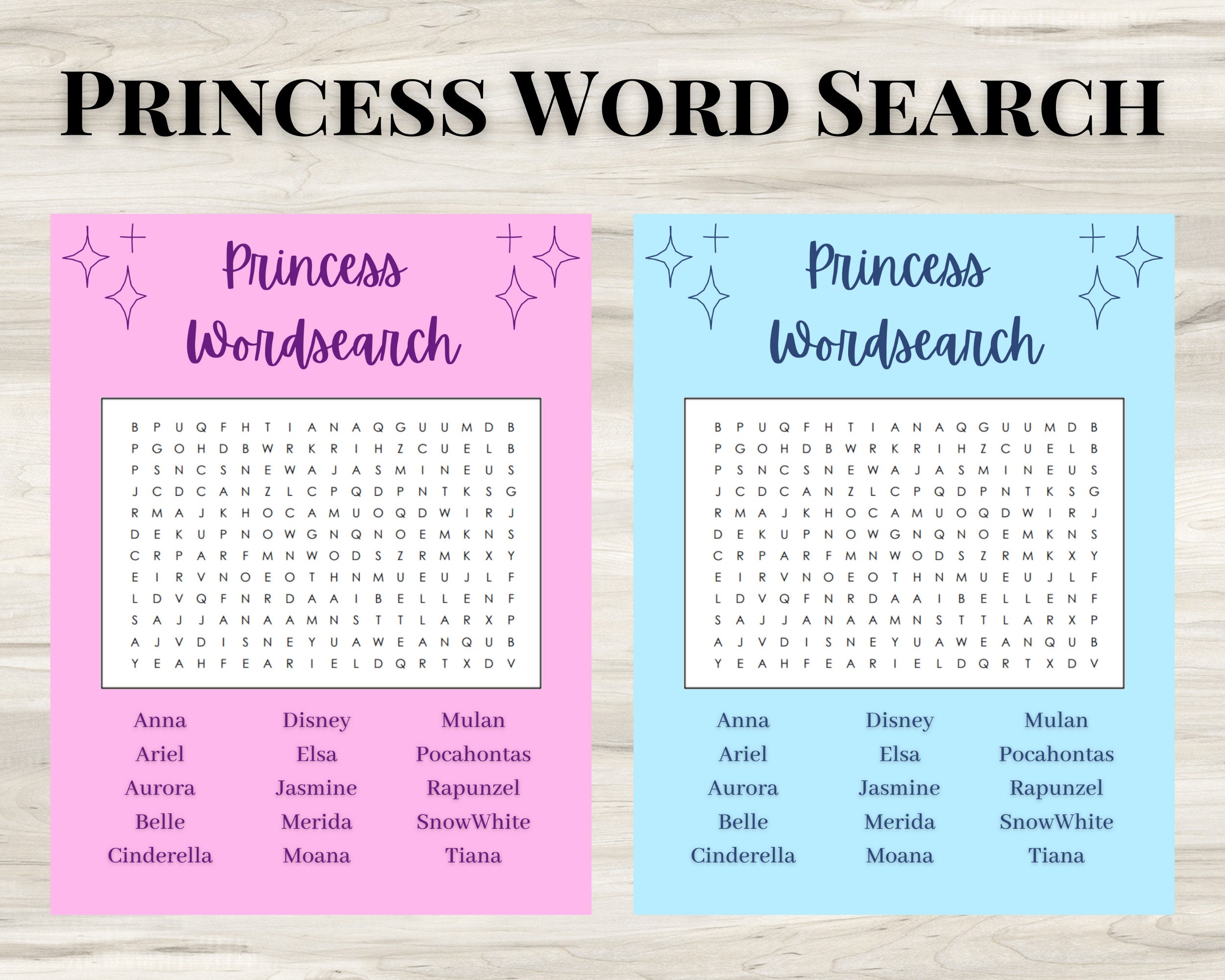 Princess word search