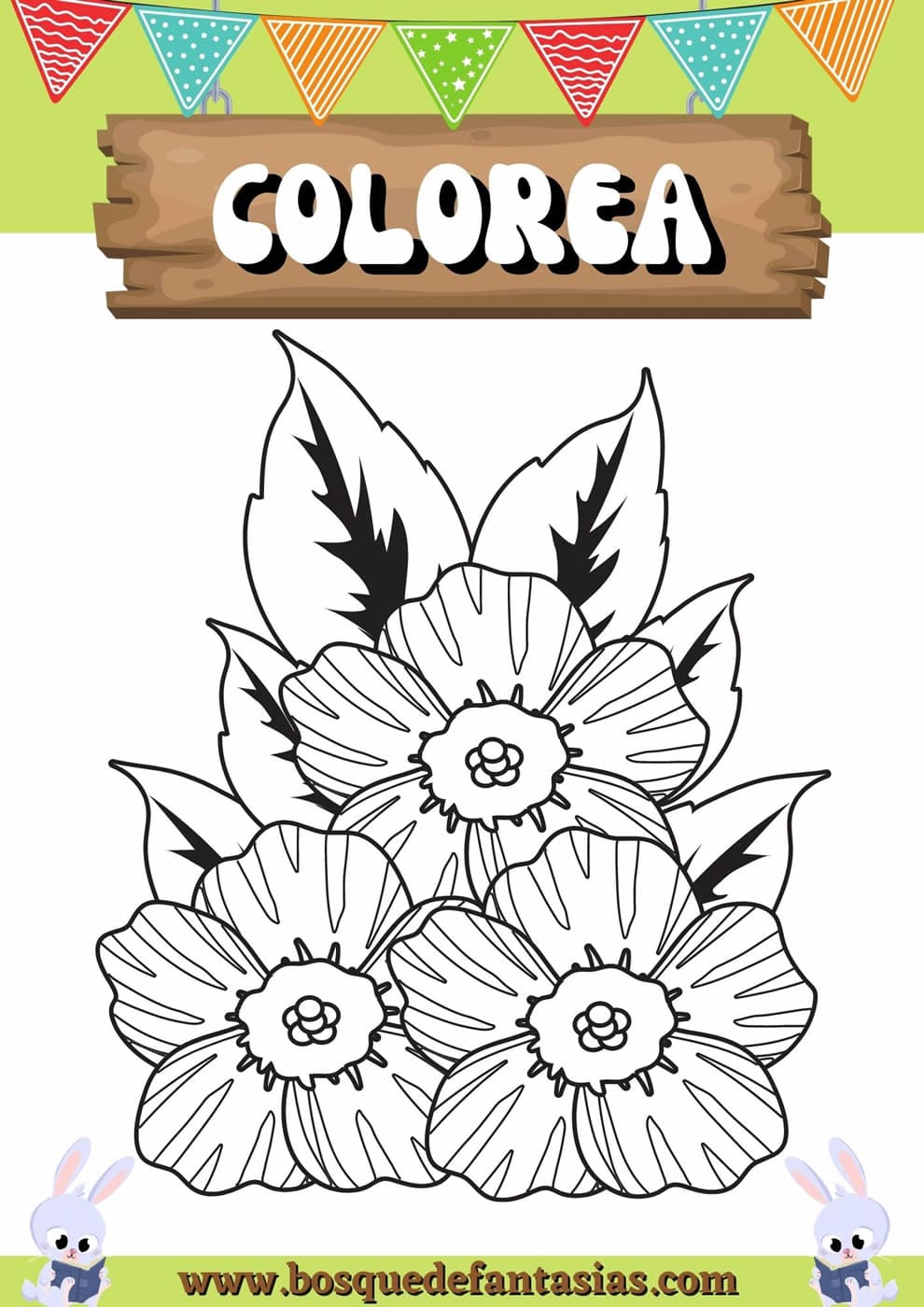 Dibujos de flores para colorear e imprimir fãciles y bonitas para niãos