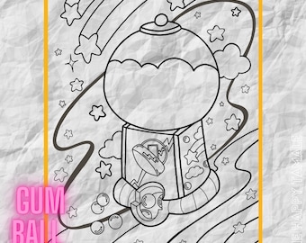 Tune out and color printable coloring page set digital download