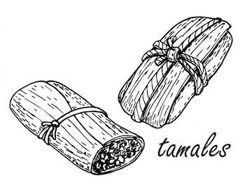 Premium vector hand drawn sketch style traditional mexican food tamales hand drawn sketch illustration retro craft mexican cuisine vector illustration for restaurant menu s flyers and banners