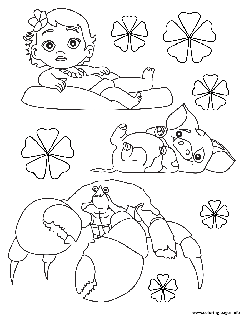 Moana baby disney coloring page printable