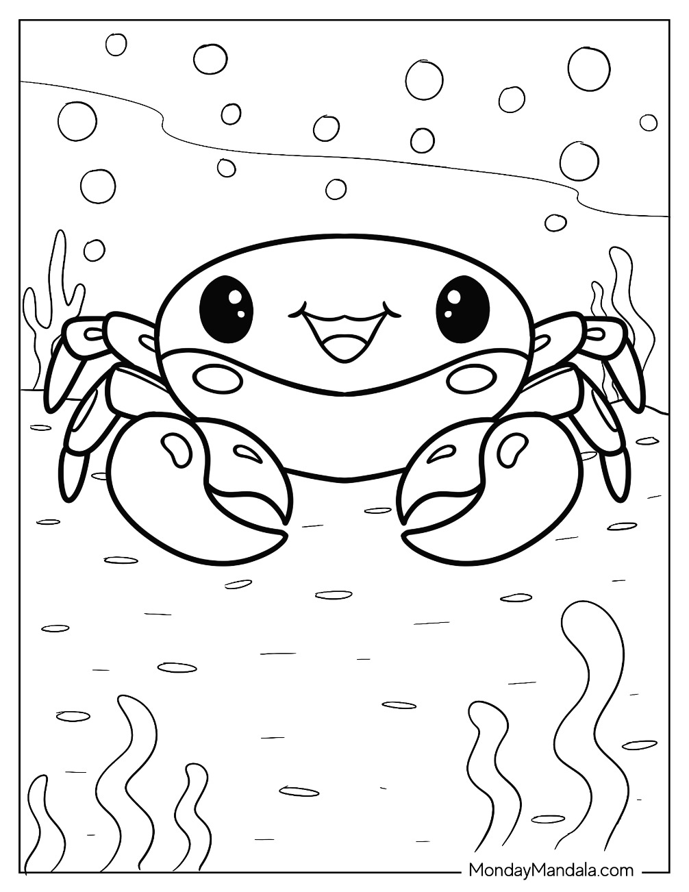 Crab coloring pages free pdf printables