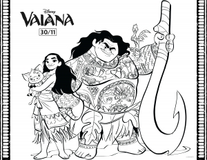 Vaiana coloring pages for kids