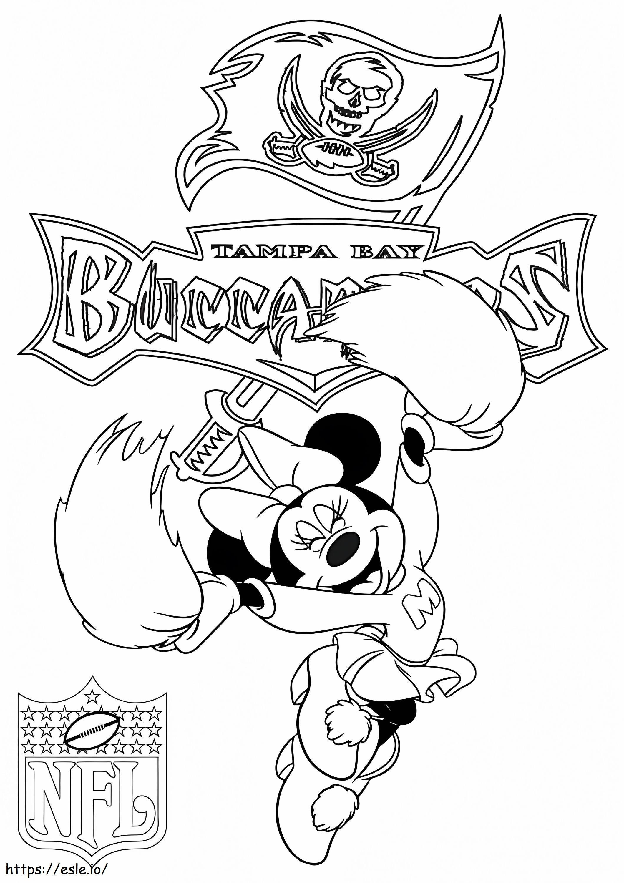 Tampa bay buccaneers with minnie mouse coloring page