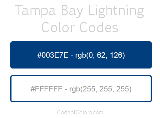 Tampa bay lightning team color codes color coding tampa bay lightning color