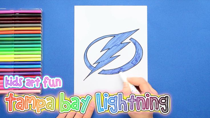 How to draw and color the tampa bay lightning logo