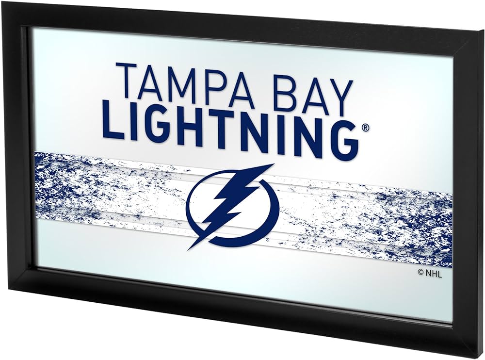 Trademark gameroom nhl tampa bay lightning framed logo mirror sports outdoors
