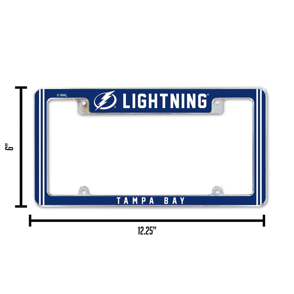 Tampa bay lightning chrome license plate frame w full frame team color graphics