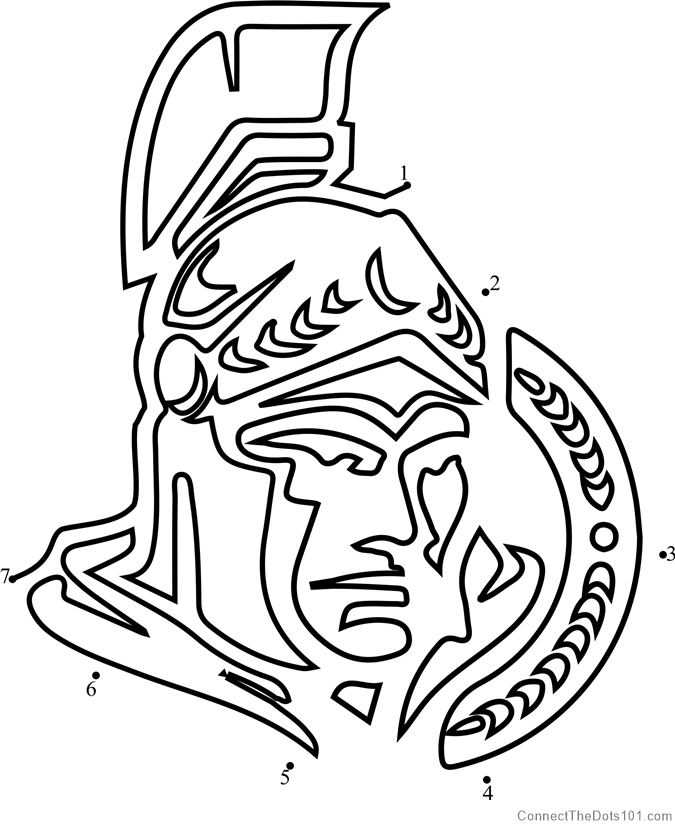 Ottawa senators logo dot to dot printable worksheet