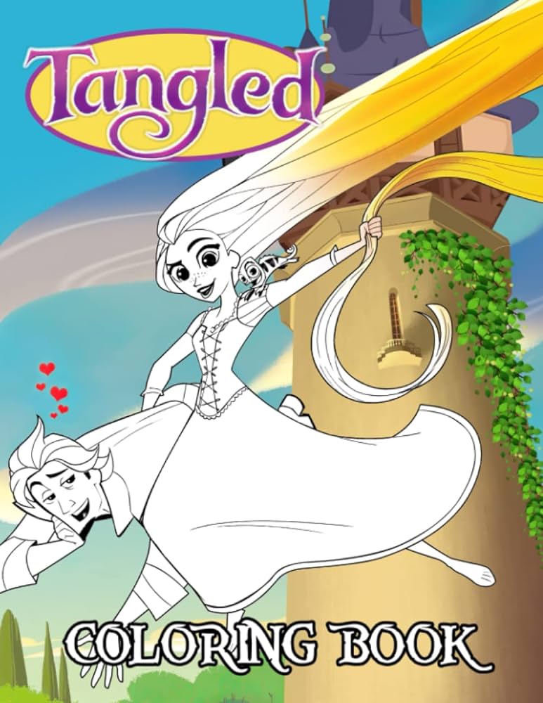 Tangled coloring book an amazing coloring book for kids relaxation with stress relieving funny paperback bastos nuno books