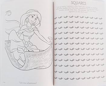 Princess jasmine and rapunzel coloring activity book