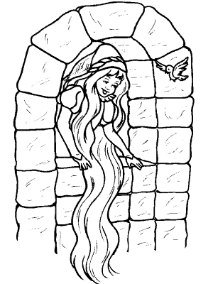 Rapunzle coloring pages
