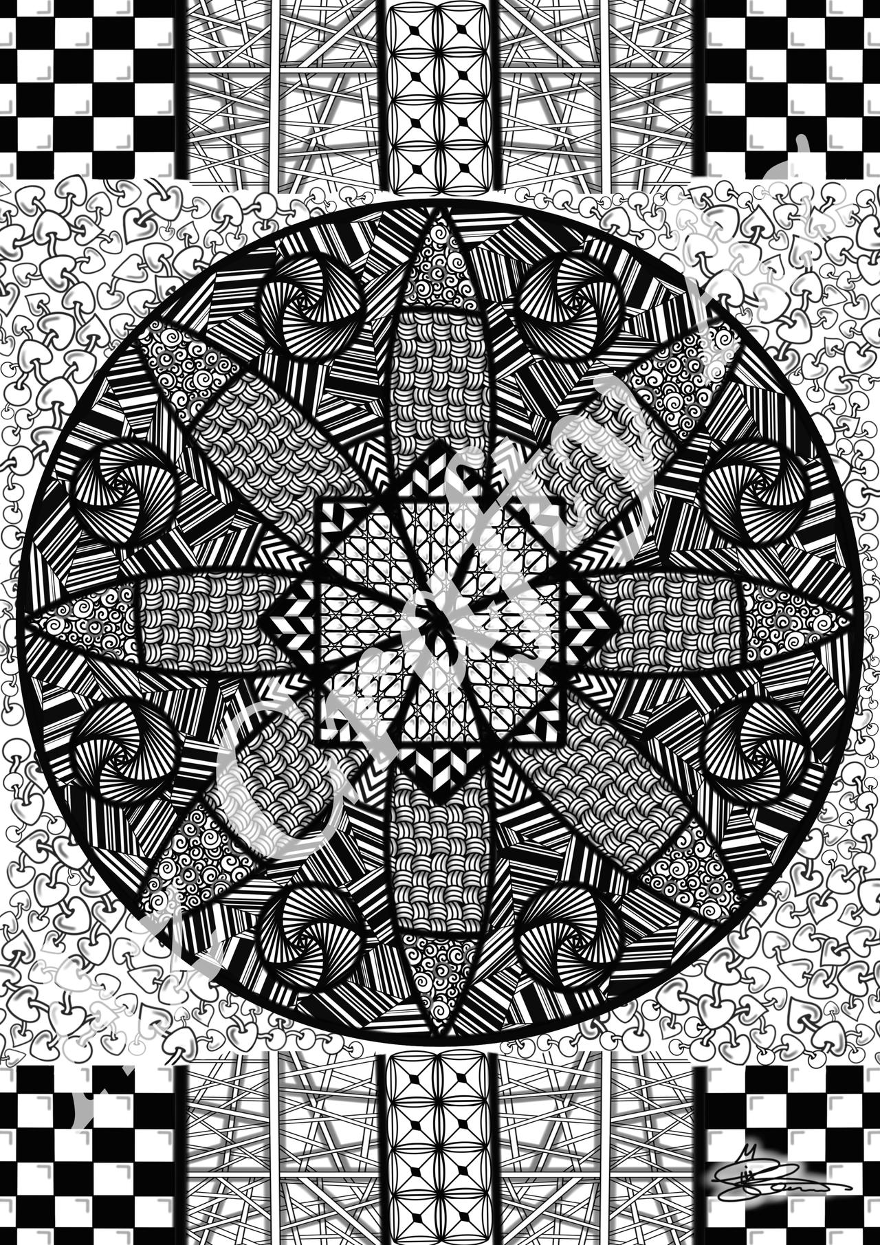 Tangled mandala by azcraftyaz on