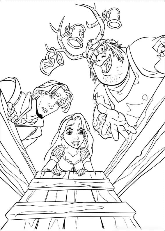 Surprised rapunzel coloring page
