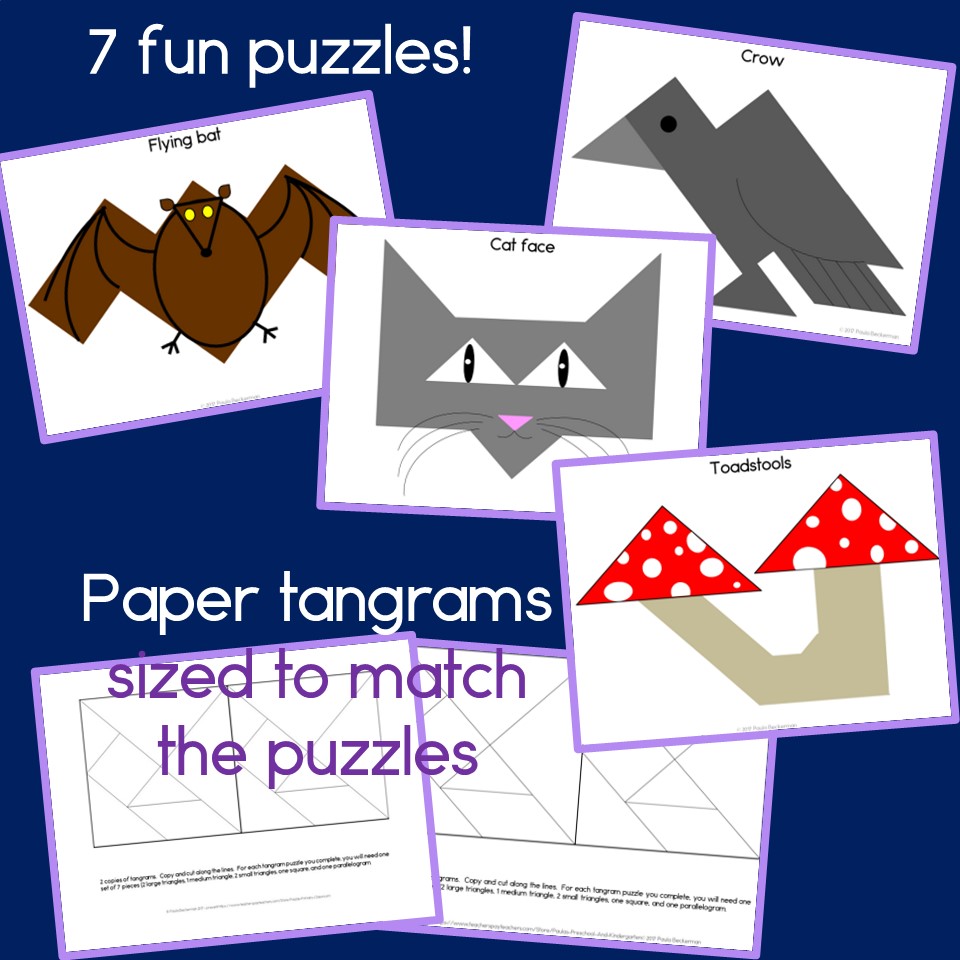 Halloween tangram puzzles d shapes center hands on math tangrams made by teachers
