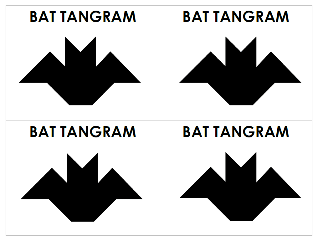 Bat tangram puzzle math love
