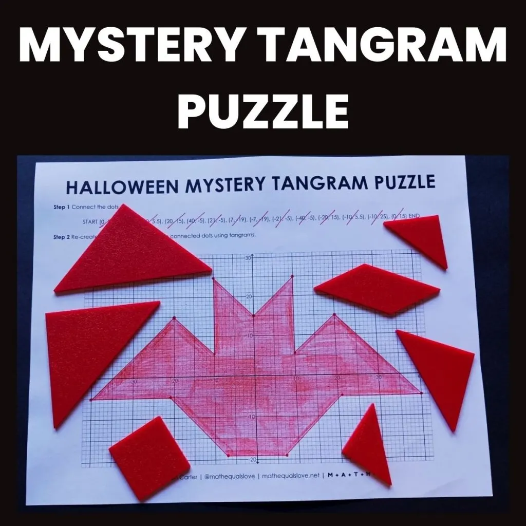 Halloween mystery tangram puzzle math love