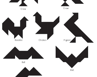 Animal tangrams and additional animal tangram puzzles printed digital download