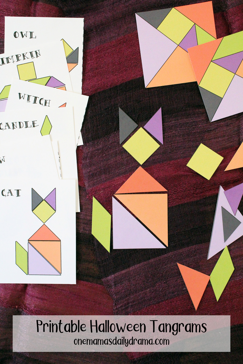 Fun printable halloween tangrams kids activity
