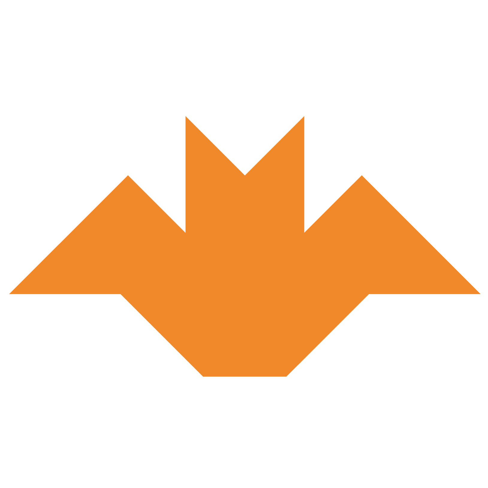Tangram bat shape and solution free printable puzzle games
