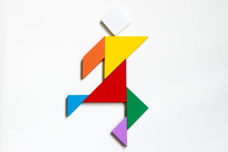 Color tangram stock photos and images