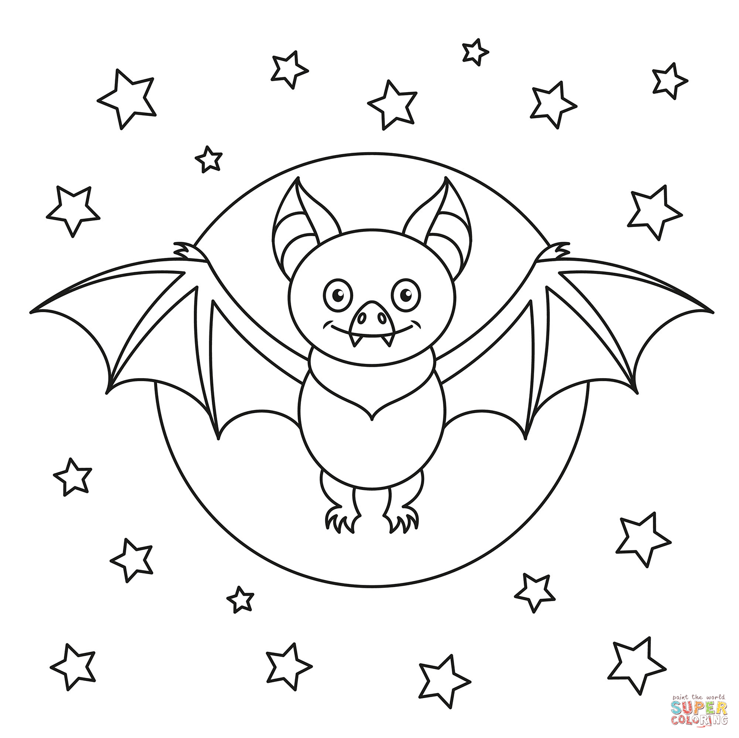 Cartoon bat coloring page free printable coloring pages