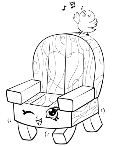Garden chair and bird shopkin coloring page free printable coloring pages