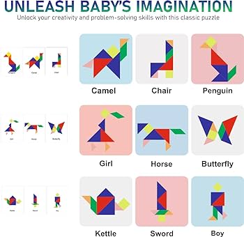 Buy clapjoy tangram puzzle for kids for age years old and above game of shapes bra booster educational toys for kids years above onle at low prices