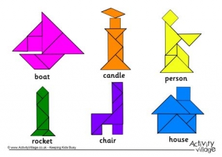 Tangram pattern chair