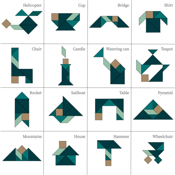 Tangram shapes stock photos pictures royalty