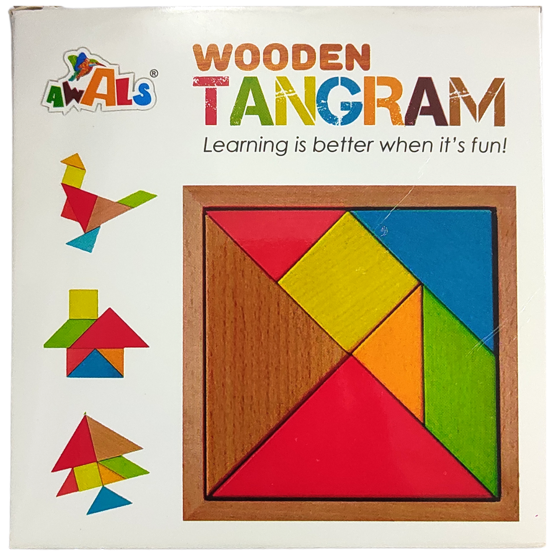 Pack of wooden tangram puzzle game of shapes kids can draw di â the fun basket