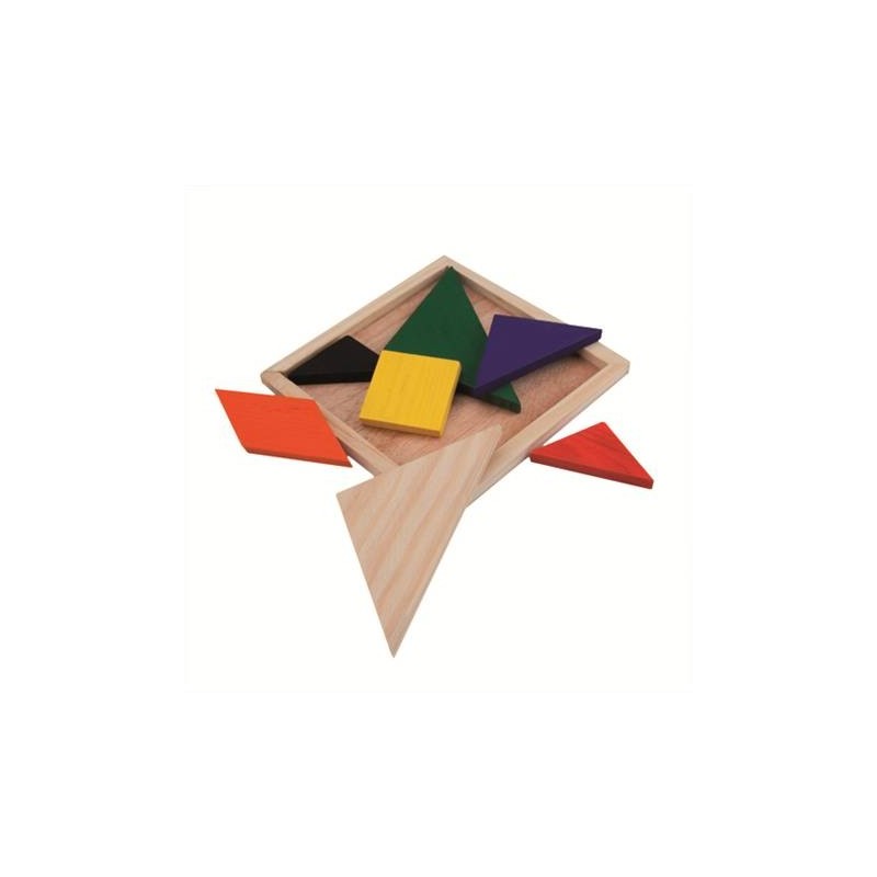 Wooden tangram puzzle